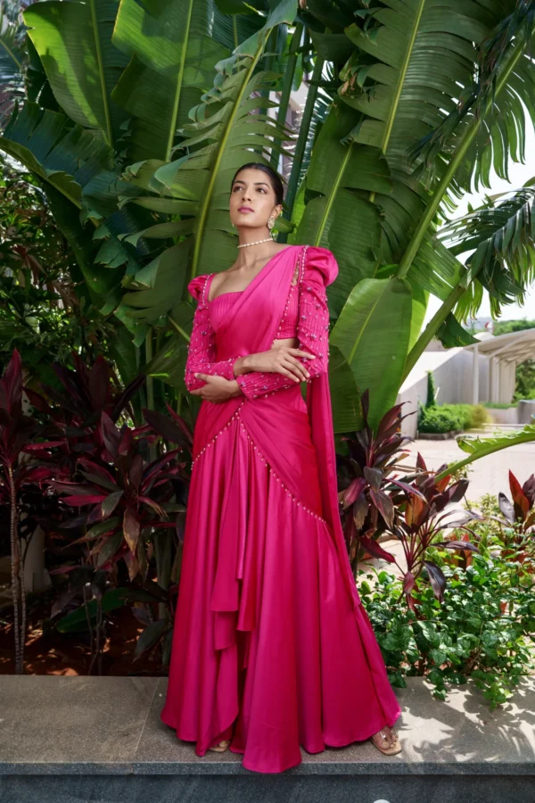 Cherry Blossom Drape Saree