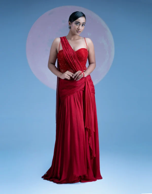 CRIMSON AFTERGLOW SAREE
